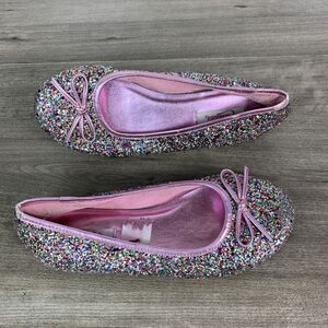 Candies Youth Girls Ballet Flat Shoes Size 5 Slip On Sequin Glitter Colorful